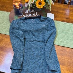 Russ Teal Heathered Long Sleeve Shirt